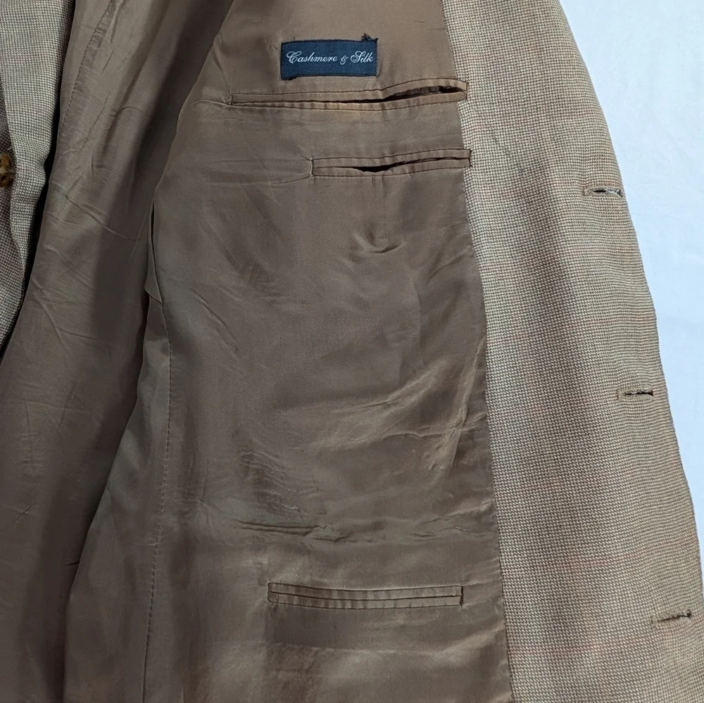 Ermenegildo Zegna Men's Classic Silk & Cashmere Blend Brown Blazer Size 46R